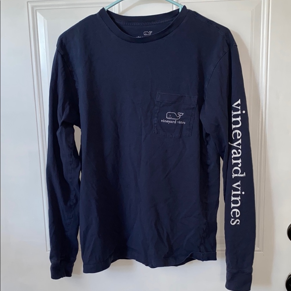 Vineyard Vines Men's Dark Blue Long Sleeve Tee